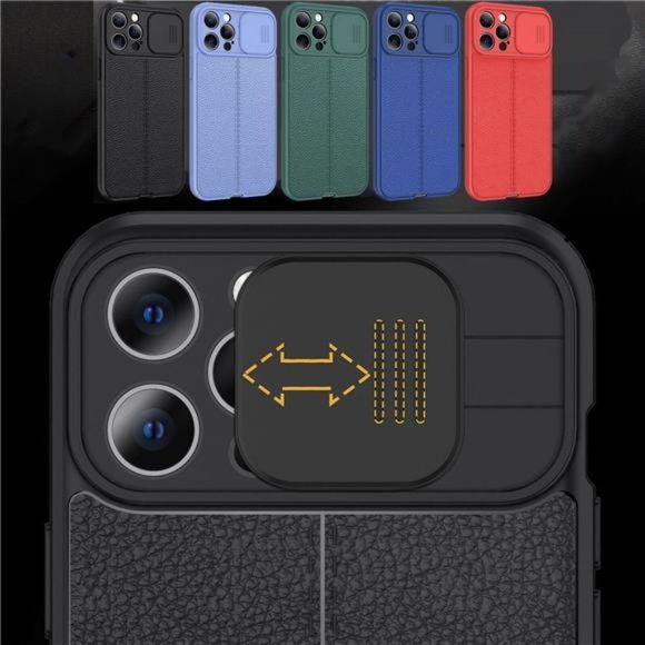For iPhone 14 13 Pro Max 12 11 7 8 X TPU Slide Camera Lens Protection Case Cover - Picture 3 of 10
